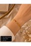 316L Stainless Steel Gold Color Stylish Women's Bracelet with Red Orange Detail