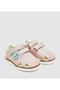 Textured Velcro Round Toe Sandals - 3