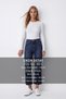 Women's Ecru Crew Neck Long Sleeve Blouse Alc-X15600 - 2