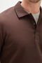 Half Button Polo Collar Pique Sweatshirt - 5
