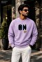 Men's Stay on up Keep Going Blue Stripe Printed Cycling Round Neck Casual Sweatshirt