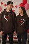 Coffee Printed Hooded Lover's Combination Double Sweatshirt (Suitable for S-M-L Sizes.)