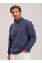 Half Zipper Sweatshirt 3 Threaded Yarn