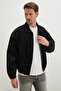 Zippered Polo Collar Velvet Bomber Jacket - 2