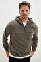 Half Zipper Hooded Fleece Sweatshirt