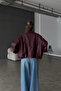 Oversized Leather Jacket with Pocket Belt Detail - 4