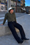 Men's Plus Size Khaki Zippered Striped Sweatshirt - 5