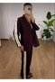 Striped Side Details, Oversized Cut, Single Button, Vip Series, Tok Casual Fabric Blazer Jacket, Wide Leg Pants with Elastic Waist, Two-Piece Matching Set - 6