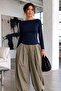 Women's Gabardine Cotton Casual Navy Blue Blouse