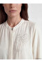 Lcw Grace Ecru High Collar Beaded Embroidered Women's Shirt - 3