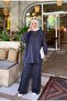 Modal Fabric Oversize Hijab Pants Set Anthracite - 3