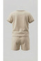 Plain Crew Neck Short Set - 2