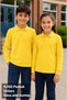 Children's Yellow Long Sleeve Polo Collar School T-Shirt 100% Cotton Unisex Uniform