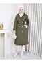 Linen Fabric Lined Araboy Women's Trench Coat