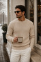 Men's Premium Ribbed Knitwear Sweater Crew Neck Slim Fit Winter Thick Textured Basic