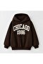 3 Yarn Combed Cotton Chicago 1986 Printed Unisex Children's Hooded Sweat Wq4