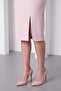 Women's Powder Strap Slit Midi Belted Evening Dress - 3