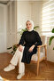 Women's Black Belted Long Tunic 100 cm - 3