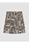 Lcw Everyday Beige Patterned Women's Shorts with Elastic Waist - 7