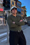 Men's Plus Size Khaki Zippered Striped Sweatshirt - 3