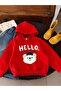 3 Yarn Combed Cotton Hello Printed Unisex Children's Hooded Sweat Wq5