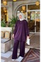 Modal Fabric Oversize Hijab Pants Set Plum - 4