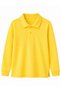 Children's Yellow Long Sleeve Polo Collar School T-Shirt 100% Cotton Unisex Uniform - 3