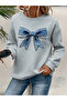 Women's Printed Crew Neck Comfortable Fit Sweatshirt