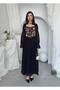 Women's Floral Corset Detailed Tulle Sleeve Midi Dress - 3