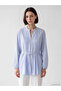 Lcw Modest Blue Pleated Belted Oversize Women's Shirt Tunic