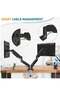 Dual Monitor Arm – Adjustable Gas Spring Ergonomic PC Monitor Stand for 13-32 Inch Monitor - 3