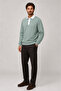 Snap Men's Regular Fit Buttoned Winter Sweatshirt Mint - 3