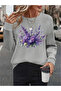 Women's Printed Crew Neck Comfortable Fit Sweatshirt