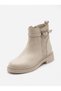 Vi̇vi̇en Buckle-Attached Suede Women's Boots with Zipper Detail - 5