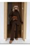 Scarf, Braided Hair, Knitwear, Trouser Set - 2