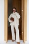 Scarf, Braided Hair, Knitwear, Trouser Set - 2
