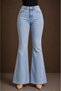 Amira Women's Snow Blue Spanish Flare High Waist Lycra Flare Jeans Trousers Jean