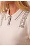 Women's Knitwear Sweater Polo Collar Sweater with Pearl and Button Details - 5