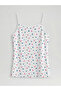 Lcw Kids White Square Collar Printed Rope Strap Girls' Undershirt 2-Piece - 2