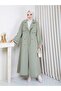 Linen Fabric Lined Full Length Women's Trench Coat - 5