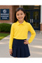 Mustard Long Sleeve Children's School Polo T-Shirt 100% Cotton Unisex Comfortable Casual Jersey - 4