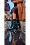 Women's Crocodile Patterned High Thick Heeled Stylish Boots - 5
