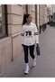 Women's Chicago Printed Oversize Sweatshirt 2 Thread Without Threaded Detail New Season - 2