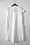 White Pool Collar Low Sleeve Pocketed Robe and Casual Muslin Woven Dress with Embroidery on the Sides 95 55 - 4