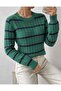 Women's Knitwear Sweater with Hair Weave Line Pattern