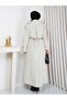 Linen Fabric Lined Full Length Women's Trench Coat - 7