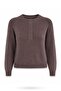 Brown Button Detailed Mercerized Knitwear 19082