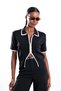 Black Piping Detailed Short Sleeve Knitwear 14999 - 4