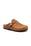 Mc406 Tan Genuine Leather Cork Sole Single Buckle Unisex Orthopedic Sabo Slippers - 3