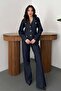 Blue Gold Buttoned Denim Suit - 2